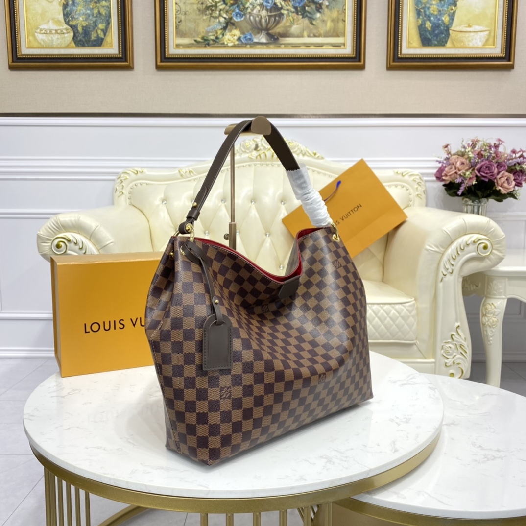 Louis Vuitton GRACEFUL MM Handbag Damier Azur N44045